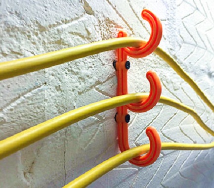 Mounted Tri Hooks for Wire Safety